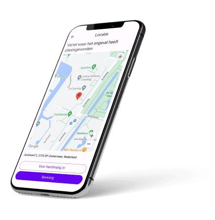 Schade Assistentie app - locatie van het ongeval aangeven op de kaart